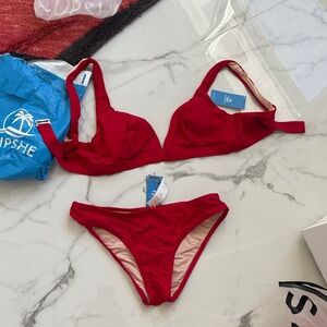 Cupshe Bold Red Bikini Set